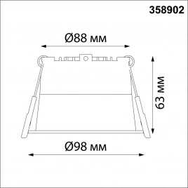 358902 SPOT NT22 472 черный Светильник встраиваемый светодиодный IP20 LED 4000К 12W 220V TRAN