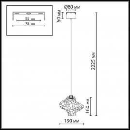 5107/3L L-VISION  ODL26 антич.бронза/прозрачный металл/стекло Подвес LED x 3W 4000K ORDI