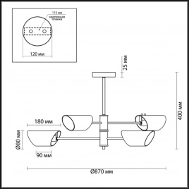 4402/4C MODERNI LN19 000 хром, черный Люстра потолочная E14 4*40W 220V NOLAN