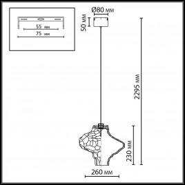 5107/3LA L-VISION  ODL26 антич.бронза/прозрачный металл/стекло Подвес LED x 3W 4000K ORDI