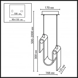 5106/11L L-VISION  ODL26 золотой брашинг/дымчатый металл/стекло Подвес LED x 11W 4000K FLOW