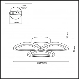 4571/42CL УЦЕНКА LEDIO LN21 17 черный, золотой Люстра потолочная диммир. с ДУ + LampSmart LED 42W 30