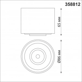 358812 OVER NT21 378 черный Светильник накладной светодиодный IP20 LED 9W 770Лм 4000K 220V GESSO