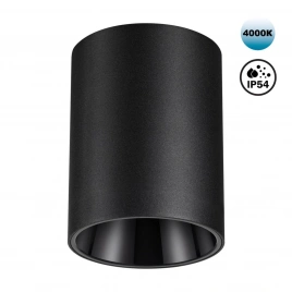359423 OVER NT24 376 черный Светильник накладной влагозащищённый IP54 LED 15W 170-265V 4000К 1350Лм 