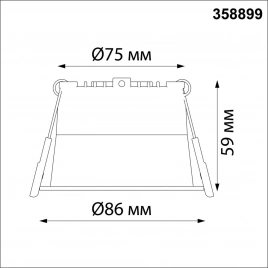358899 SPOT NT22 472 белый Светильник встраиваемый светодиодный IP20 LED 4000К 9W 220V TRAN