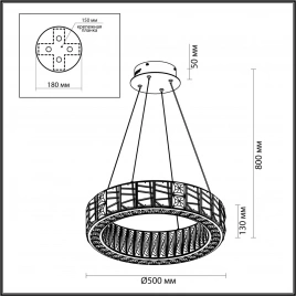 5071/60L HALL ODL24 613 золото/прозрачный/металл/хрусталь/стекло Люстра LED 46W 3700K VERSION