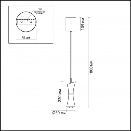 5698/7L LEDIO LN23 000 белый Подвес LED 7W 3000K 420Лм 220V LASSE