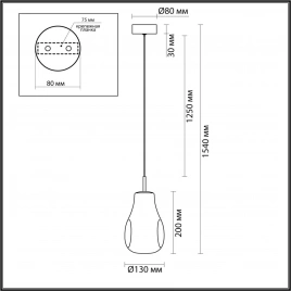 5098/4LB PENDANT ODL25 423 черный/бензиновый/металл/стекло Подвес LED 4W 4000K 388Лм NAVE