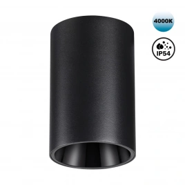 359419 OVER NT24 376 черный Светильник накладной влагозащищённый IP54 LED 10W 170-265V 4000К 830Лм R