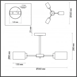 5639/3C COMFI LN23 000 белый, золотой Люстра потолочная E14 3*40W 220V DALLIN