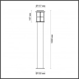 4964/1F NATURE ODL22 737 черный/стекло Ландшафтный светильник на столбе E27 1*60W IP44 MAGUS