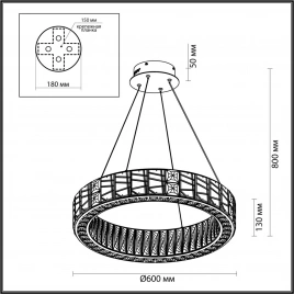 5071/70L HALL ODL24 613 золото/прозрачный/металл/хрусталь/стекло Люстра LED 52W 3700K VERSION