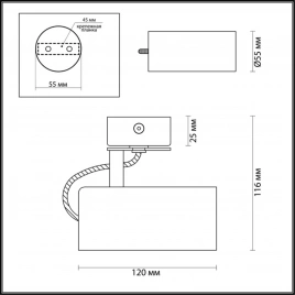 3873/1C HIGHTECH ODL19 405 белый Потолочный светильник GU10 1*50W 220V KIKO