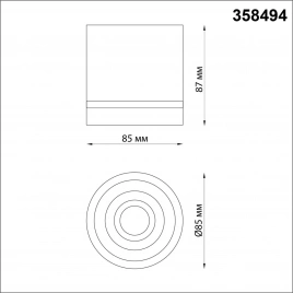 358494 OVER NT20 394 золото Светильник накладной IP20 LED 4000K 12W 220V ARUM