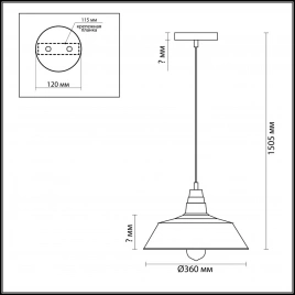 3677/1 SUSPENTIONI LN18 322 матовый черный Подвес E27 60W 220V STIG