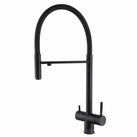 Смеситель ABBER Wasser Kreis AF81141B для кухни с подключением фильтра и выдвижной лейкой, черный ма