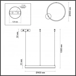 6531/34L LEDIO LN23 215 латунь Светильник подвесной LED 34W 3000-6000K 1788Лм 220V ECHO