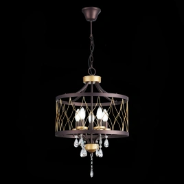 SL789.423.05 Люстра подвесная ST-Luce Темный кофе, Золото/Темный кофе, Золото, Прозрачный E14 5*60W
