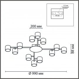 8235/12C COMFI LN25 200 белый, металл Люстра потолочная LED GX53 12*12W 220V GARETA