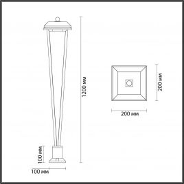 6655/12GA NATURE ODL24 719 черный/металл Уличный светильник IP65 LED 12W 4000K AC85-265V BEARITZ