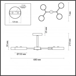 5652/72CL LEDIO LN23 275 белый, дерево Люстра потолочная LED 72W 3000-6000K 3253Лм 220V BRAD