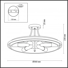 4401/6C LOFTI LN19 224 золотой, черный Люстра потолочная E27 6*60W 220V MAEVE