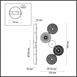 5412/25WL L-VISION ODL_EX23 153 золотой/разноцветный металл/стекло Бра LED 25W 4000K CARAMELLA