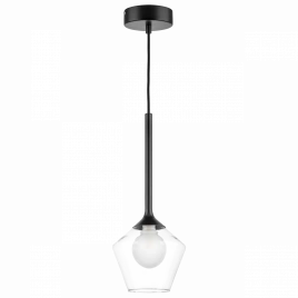 801201 Люстра VETRO 1х6W(led) G9 ЧЕРНЫЙ/ПРОЗРАЧНЫЙ