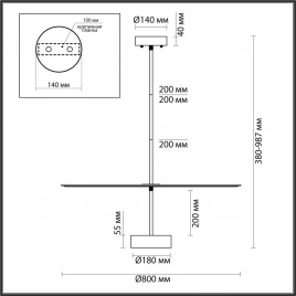 7035/20CL L-VISION ODL25 241 Потолочный светильник металл/фетр/акрил/бронза/белый/серый IP20 1*20W 3