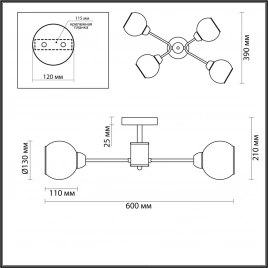 5645/4C COMFI LN23  белый, хром Люстра потолочная E27 4*60W 220V KODI