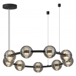 5041/90L L-VISION ODL24 545 черн./золото/дымчатый/металл/стеко Люстра LED 90W 4000К 7751Лм TRONI