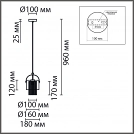 6592/1 MODERNI LN25 323 латунь/серый, металл/текстиль, стекло Подвес E14 1*40W 220V JANE