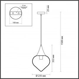 4949/1 PENDANT ODL22 469 хром/прозрачный/стекло Подвес E14 1*40W KESTA