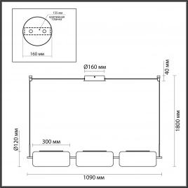 5003/30L L-VISION ODL23 465 черный матовый/прозрачный/стекло Люстра LED 30W 3000K KAVIA