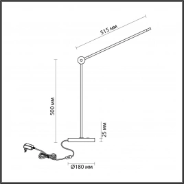 7101/12TL HIGHTECH ODL25 249 Настольный светильник поворотн на 350° акрил/металл IP20 LED 3000K 220-
