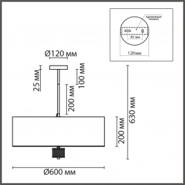 8108/7C MODERNI LN25 131 латунь титаниум/серый, металл/текстиль/стекло Люстра потолочная E14 7*40W 2