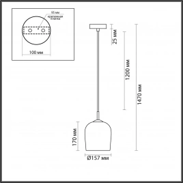 6551/1A SUSPENTIONI LN23 305 матовое золото Подвес E14 1*40W 220V ELLIE