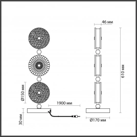 5412/13TL L-VISION ODL_EX23 153 золотой/розовый/желтый/голубой металл/стекло Настольная лампа LED 18