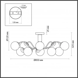 4555/10C MODERNI LN21 000 матовое золото Люстра потолочная E14 10*40W 220V CANDICE