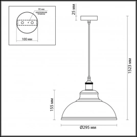 3367/1 PENDANT ODL17 497 белый, бронзовый Подвес E27 60W 220V MIRT