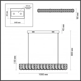 5071/40L HALL ODL24 613 золото/прозрачный/металл/хрусталь/стекло Люстра LED 40W 3700K VERSION
