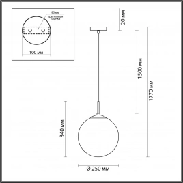 4543/1 SUSPENTIONI LN21 329 хром, белый Подвес E27 60W L провода 1500мм 220V SUMMER