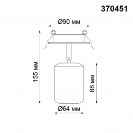 370451 SPOT NT19 508 черный Встраиваемый светильник IP20 GU10 50W 220V PIPE