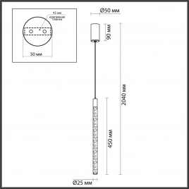 4369/5L HIGHTECH ODL23 267 полированное золото/акрил с пузырьками Подвесной св-к IP20 LED 4W 200Лм 3
