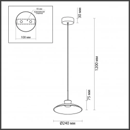 5055/9LA L-VISION ODL24 457 черный/янтарный/металл/стекло Подвес LED 9W 3000К SAUCER