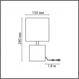 8144/1T MODERNI LN25 000 белый, керамика/текстиль Настольная лампа Е27 1*60W 220V TUALA