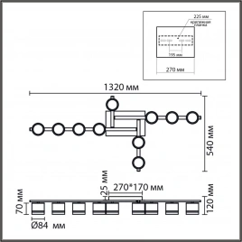 8303/10C COMFI белый, металл Светильник настенный GX53 LED 10*7W 220V AGNIA