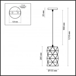 3730/1 SUSPENTIONI LN19 336 белый Подвес E27 1*60W 220V OLAF
