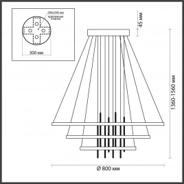 3901/99L L-VISION ODL20 377 золотистый/стекло/металл Подвесной светильник LED 4000K 113W 220V MONICA