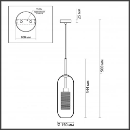 4940/1 PENDANT ODL22 467 античн.бронза/металл/прозрачный/стекло Подвес E27 1*40W CLOCKY